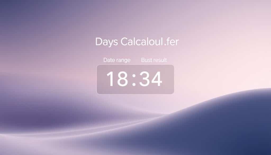 Prompt A sleek and intuitive online days calculator interface, designed by Xeindia, with a clean and modern aesthetic. The foreground features a prominent central date range input, flanked by intuitive buttons for adding or subtracting time spans. The middle ground showcases a dynamic result display, presenting the calculated number of days with clarity. The background subtly blends a soft, gradient-based color palette, creating a calming and focused atmosphere. Subtle lighting accentuates the interface elements, guiding the user's attention while maintaining a minimalist, user-friendly design.